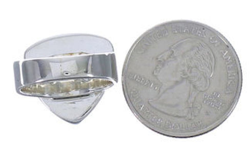 Sturdy Sterling Silver Multicolor Inlay Ring Size 8-3/4 PX40486